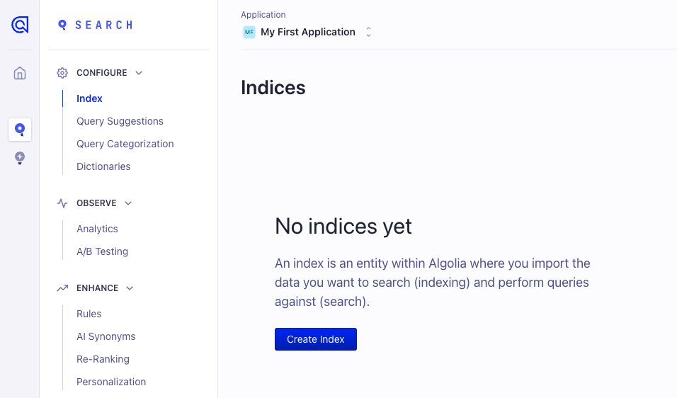 create an index
