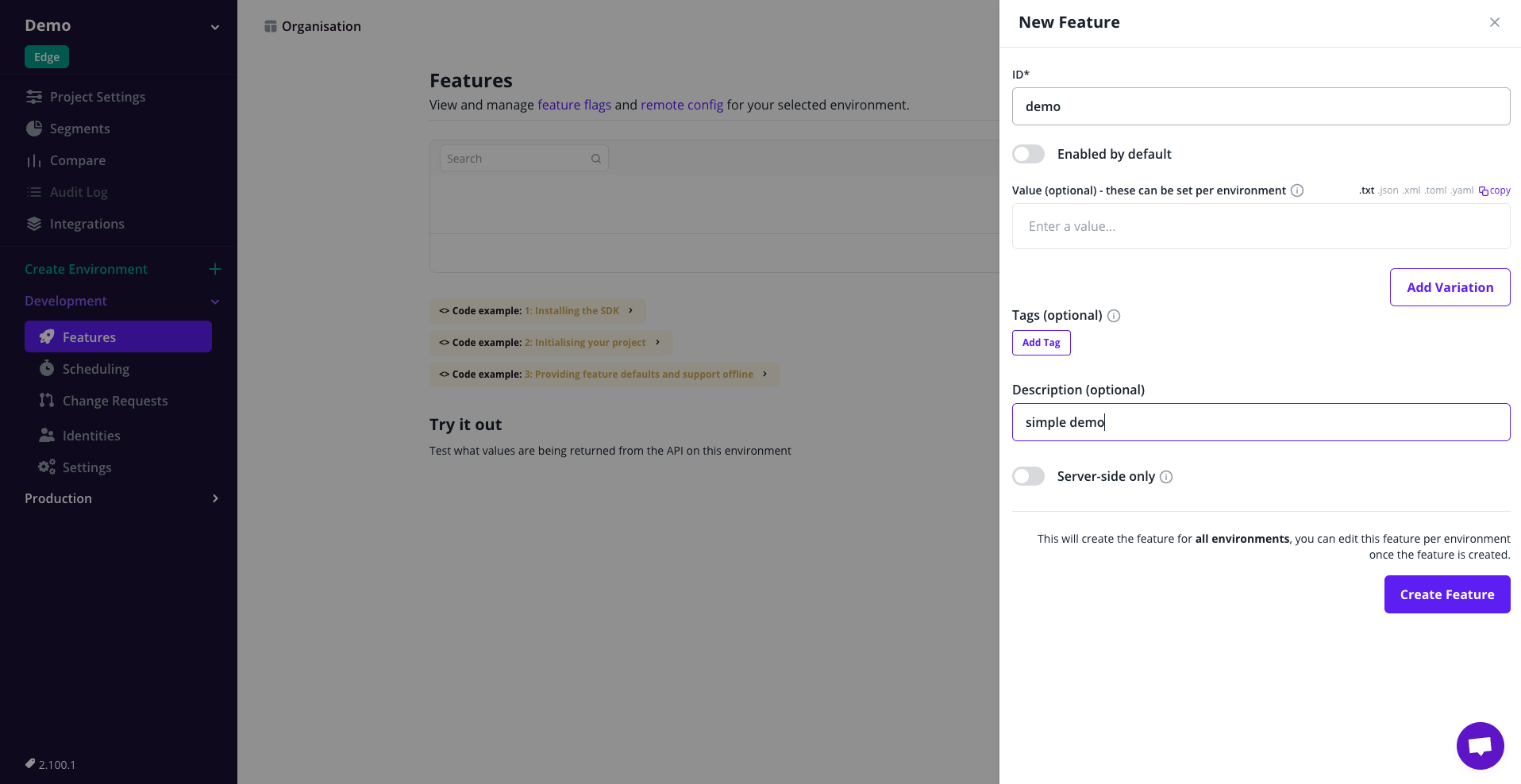 Create your first feature toggle