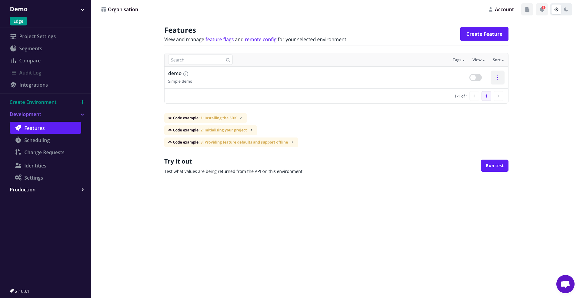 First feature toggle created