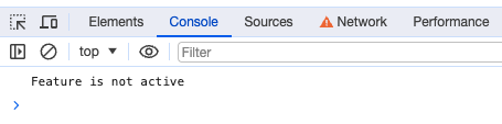 Browser console output when feature toggle is off