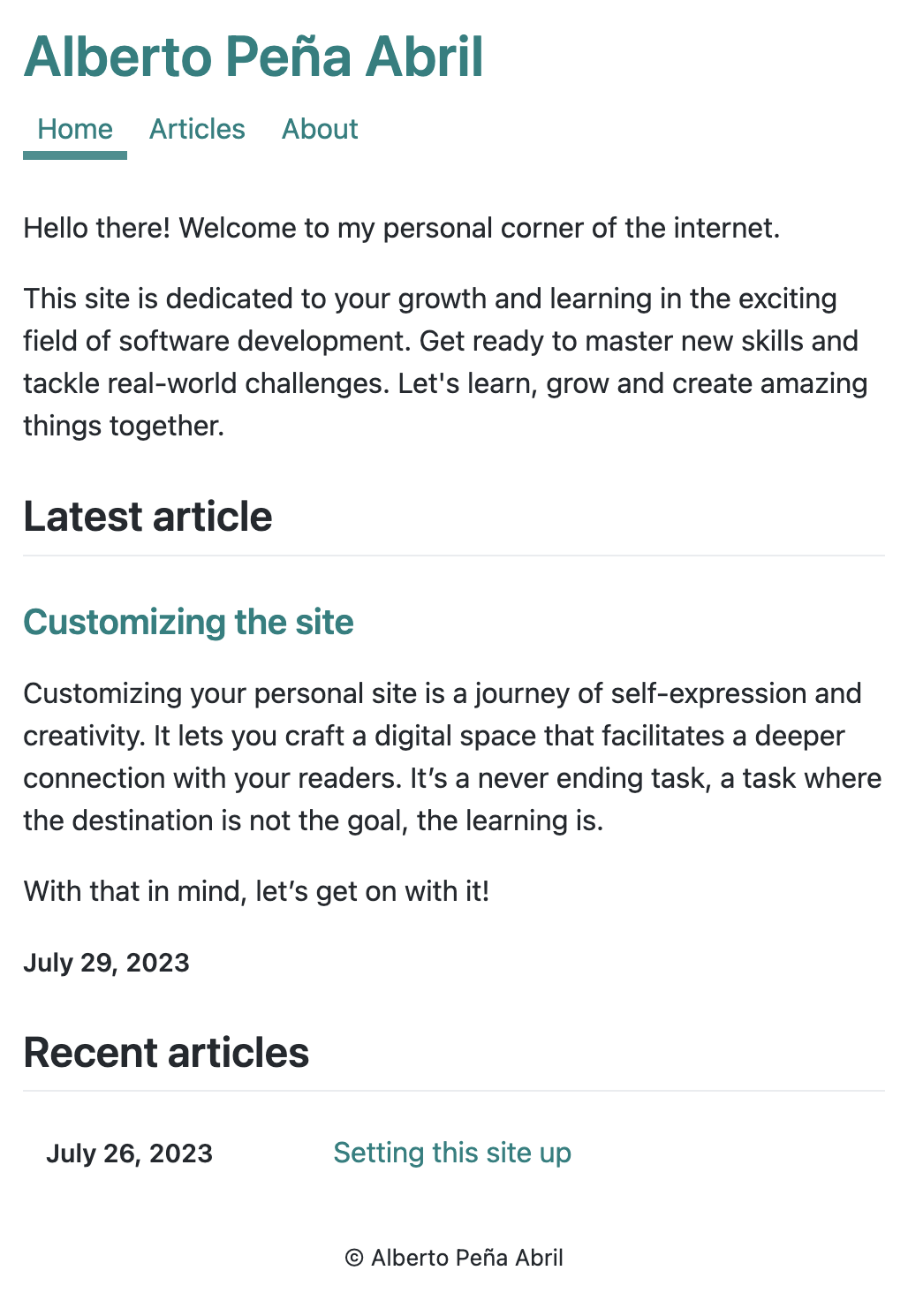Home page